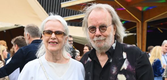 ABBA icons Frida Lyngstad and Benny Andersson surprised audience members at ABBA Voyage's third anniversary event