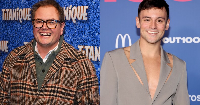 Press pictures of Alan Carr and Tom Daley