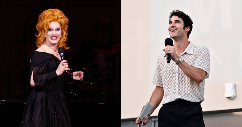 Split photo of Jinkx Monsoon and Darren Criss.