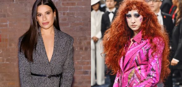 Split photo of Lea Michele and Chappell Roan.