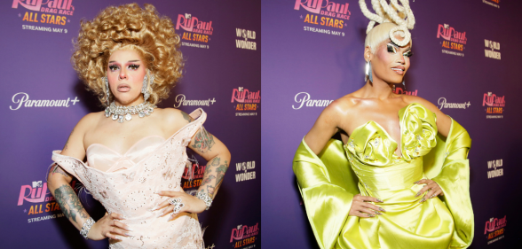 Split photo of All Stars 10's Aja and Olivia Lux.