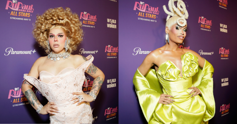 Split photo of All Stars 10's Aja and Olivia Lux.