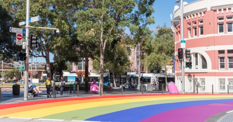 A permanent rainbow pedestrian crossing is now operational at Taylor Square in the heart of Sydney's LBTIQ community.