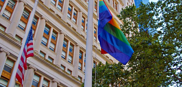 LGBT and American flag.