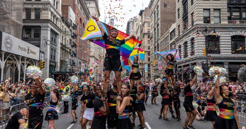 New Yorkers celebrate during the annual Pride March in New York City.