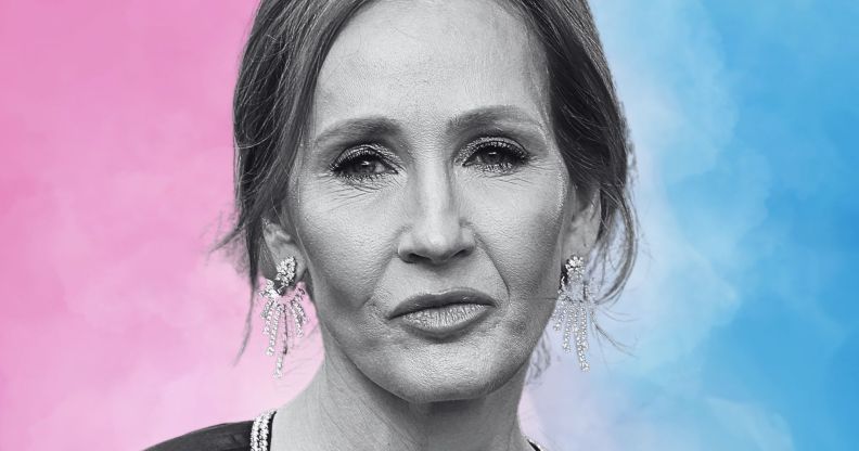 An edited image of JK Rowling.
