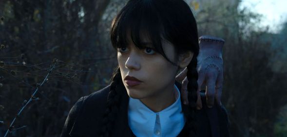 Jenna Ortega as Wednesday Addams in Netflix's Wednesday.