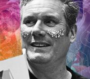 An edited picture of Keir Starmer at Pride.