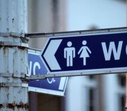 A "WC" bathroom sign.