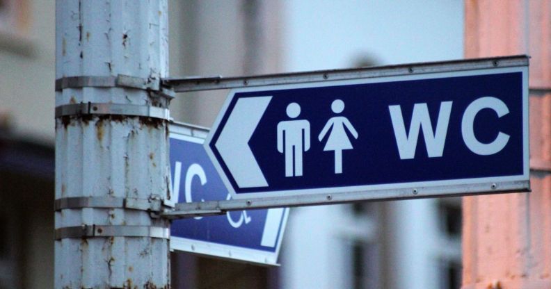 A "WC" bathroom sign.