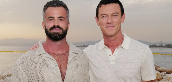 ATHENS, GREECE - JUNE 06: Luke Evans and Fran Tomas attend sunset cocktails hosted on a yacht off Aesthesis beach during the One&Only Aesthesis Grand Opening Party on June 06, 2024 in Athens, Greece. (Photo by Darren Gerrish/Getty Images for One&Only)