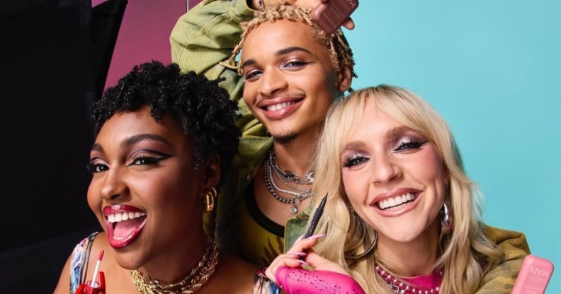 Tiana Major9, Destin Conrad and Zolita posing with NYX Makeup