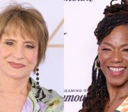 Patti LuPone and Kecia Lewis pose and smile at two different red carpet events.