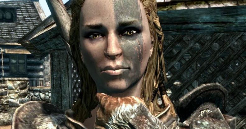 A screenshot of Mjoll the Lioness from The Elder Scrolls V: Skyrim.