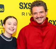 AUSTIN, TEXAS - MARCH 08: Bella Ramsey (L) and Pedro Pascal arrive at "The Last of Us: Cast and Creators on season 2" panel during SXSW at Austin Convention Center on March 08, 2025 in Austin, Texas. (Photo by Mat Hayward/WireImage)