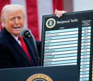 WASHINGTON, DC - APRIL 02: U.S. President Donald Trump holds up a chart while speaking during a “Make America Wealthy Again” trade announcement event in the Rose Garden at the White House on April 2, 2025 in Washington, DC. Touting the event as “Liberation Day”, Trump is expected to announce additional tariffs targeting goods imported to the U.S. (Photo by Chip Somodevilla/Getty Images)