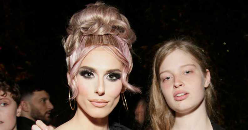 Jasmine Kennedie and Vivian Jenna Wilson attend RuPaul's Drag Race All Stars 10 Red carpet & Premiere Party at Gitano on May 08, 2025 in New York City.