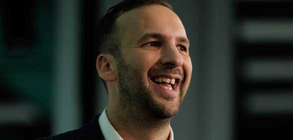 Zack Polanski, leader of the Green Party speaks to delegates at Brighton Centre on October 07, 2023 in Brighton, England.