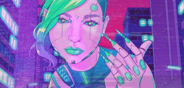 Artwork depicting an augmented person in the Cyberpunk universe.