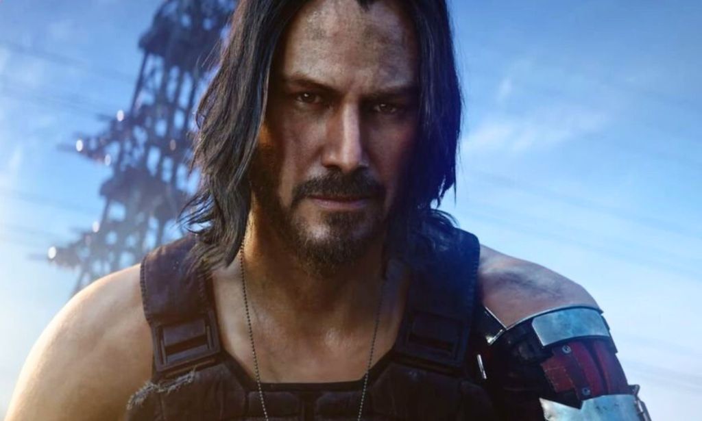 A 3D model of Keanue Reeves as Johnny Silverhand in Cyberpunk 2077.