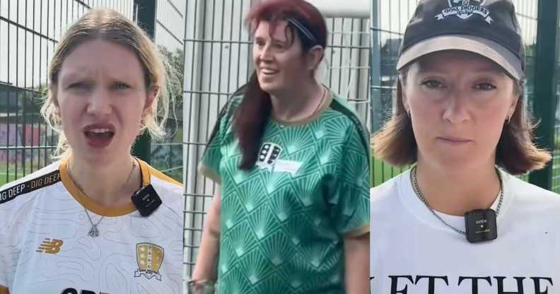 Billie Sky, Paula Griffin and Fleur Cousens of Goal Diggers FC.