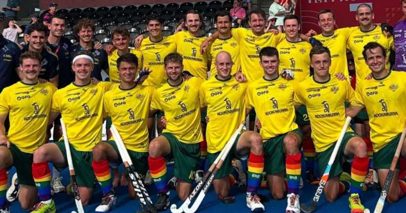 The Kookaburras wore Pride rainbow socks and accessories to mark Pride month.