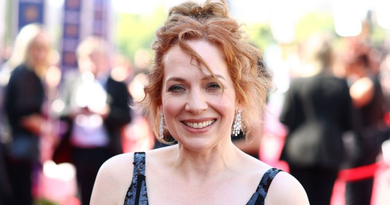 Katherine Parkinson smiles on the red carpet of the BAFTAS in 2025.