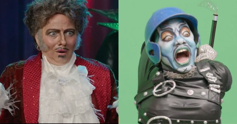 Two drag kings in stills from episode one of new drag king reality show King of Drag.