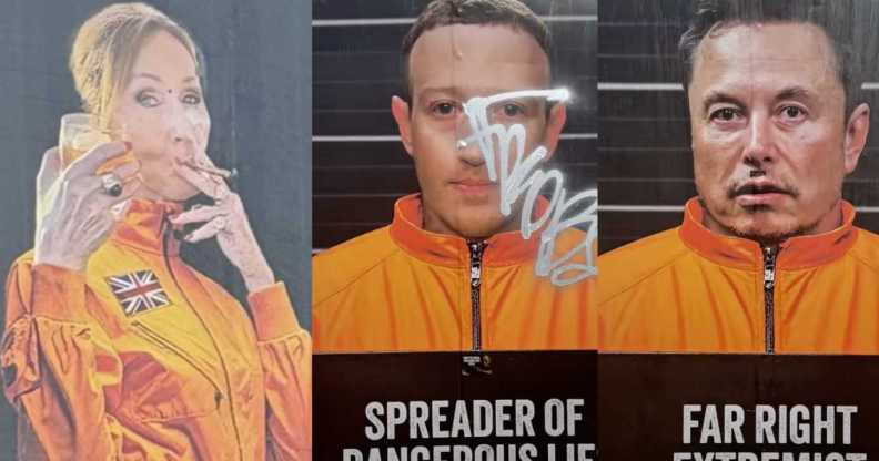 Led By Donkeys' Glastonbury campaign hits out at JK Rowling, Elon Musk and other notable figures.