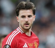 BILBAO, SPAIN - MAY 21: Mason Mount of Manchester United is seen during the UEFA Europa League Final 2025 between Tottenham Hotspur and Manchester United at on May 21, 2025 in Bilbao, Spain. (Photo by Ian MacNicol/Getty Images)