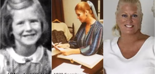 Young photos of Kim Woodburn, in the 1940s, in 1978 and more recently in 2020