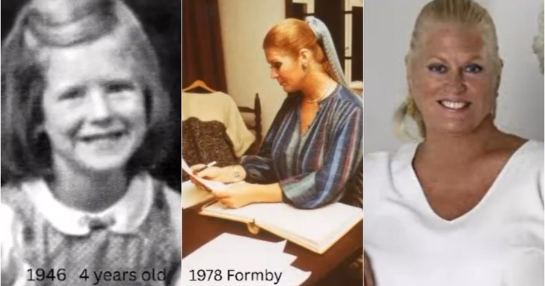 Young photos of Kim Woodburn, in the 1940s, in 1978 and more recently in 2020