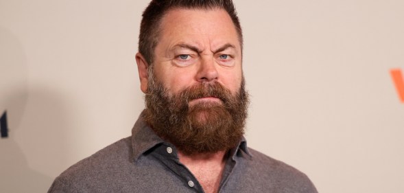 Parks and Recreation star Nick Offerman, who played Ron Swanson, at A24's "Warfare" Los Angeles Premiere held at the Directors Guild of America on March 27, 2025 in Los Angeles, California. (Photo by Jesse Grant/Variety via Getty Images)