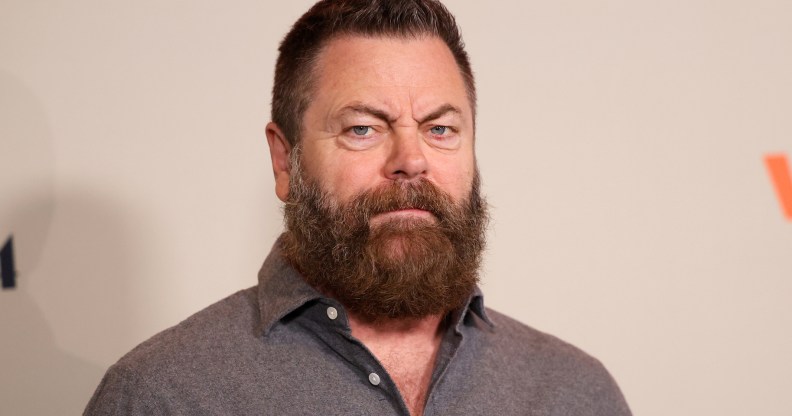 Parks and Recreation star Nick Offerman, who played Ron Swanson, at A24's "Warfare" Los Angeles Premiere held at the Directors Guild of America on March 27, 2025 in Los Angeles, California. (Photo by Jesse Grant/Variety via Getty Images)