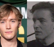 Still of actor Toby Regbo and Tom Mitford who he is depicting in Outrageous