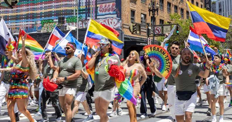 Participants march during the 54rd Annual San Francisco Pride Parade on June 30, 2024 in San Francisco, California.