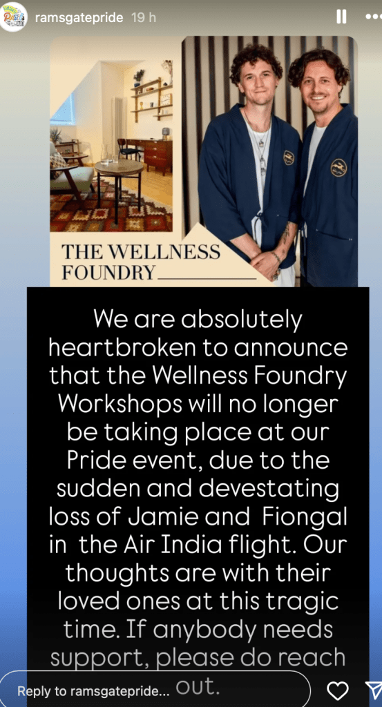 Ramsgate Pride's Instagram Story. 