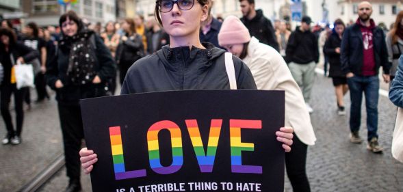 Protestors in Slovakia.