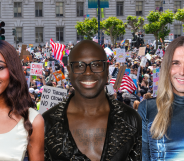 Split photo of Ayo Edebiri, Bob the Drag Queen and Jonathan Van Ness.