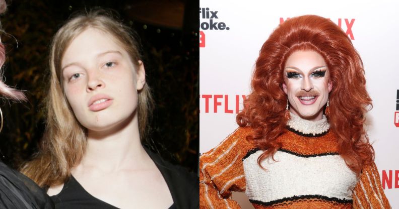On the left, Vivian Jenna Wilson at the All Stars 10 premiere in New York City. On the right, Pattie Gonia in 2024.