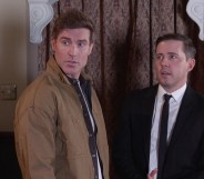 Theo (L) and Todd in Coronation Street. (ITV)