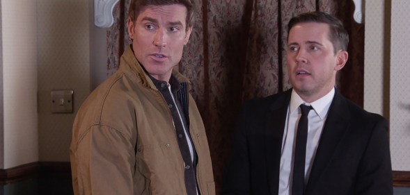 Theo (L) and Todd in Coronation Street. (ITV)