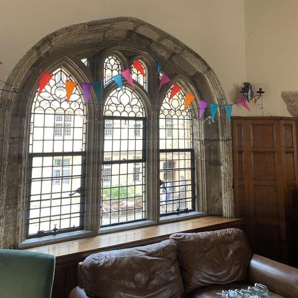 The common room window after the Pride flag was taken down.