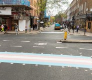 Trans crossing in Camden, London