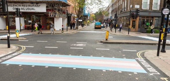 Trans crossing in Camden, London