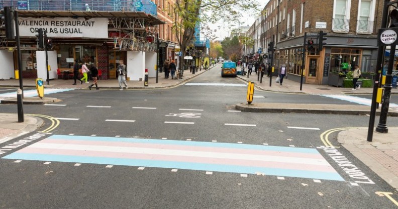 Trans crossing in Camden, London
