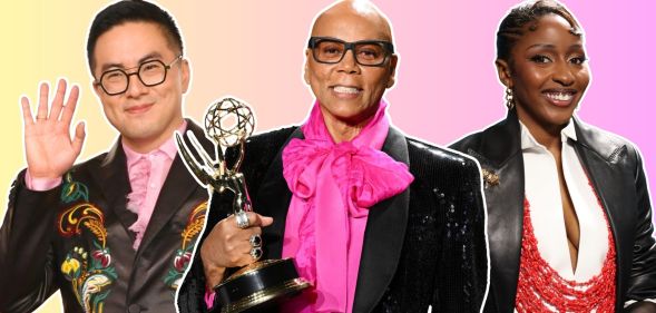 Bowen Yang, RuPaul, and Ayo Edebiri have all made Emmys history. (Getty/Canva)