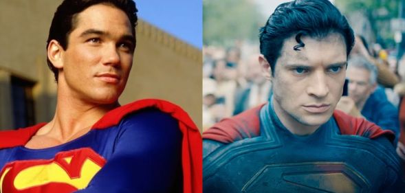 Dean Cain as Superman in Lois & Clark: The New Adventures of Superman and David Corenswet in the 2025 Superman film.