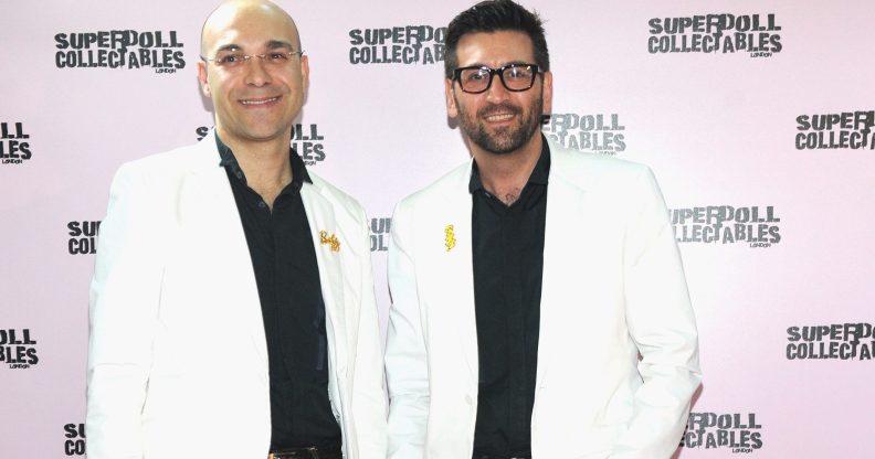 Mario Paglino and Gianni Grossi the designers of Barbie and Madonna dolls