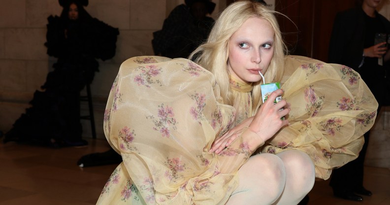 Alex Consani seen backstage during the Marc Jacobs 2026 Runway Show